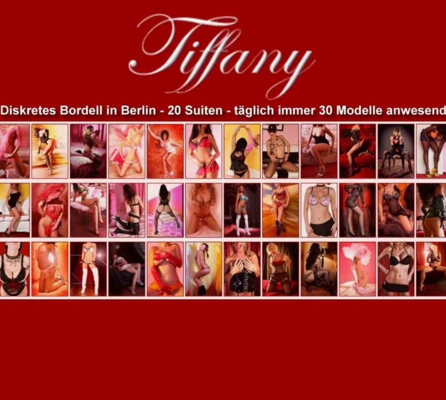 Screenshot der Webseite des ehemaligen Bordells Tiffany