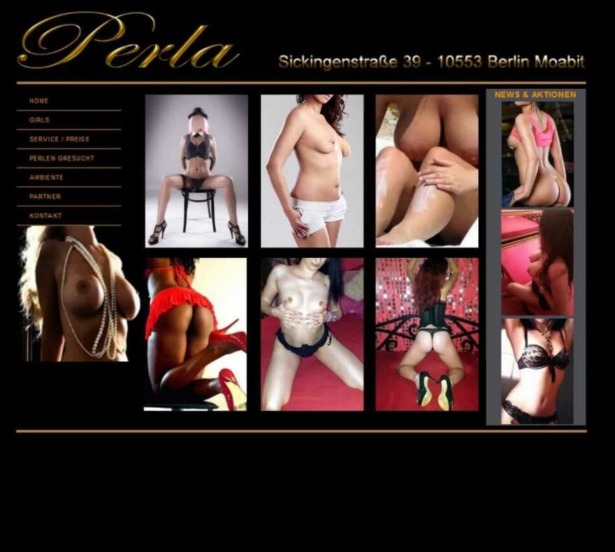 Screenshot der Webseite des ehemaligen Bordells Perla Moabit