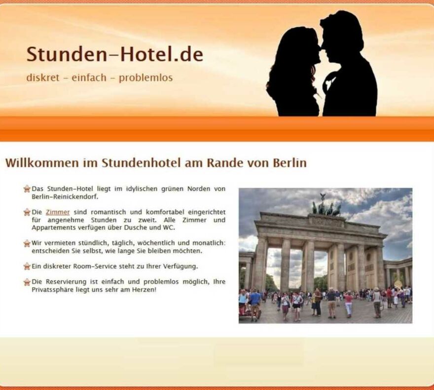 Screenshot der Webseite vom Stundenhotel Rheden